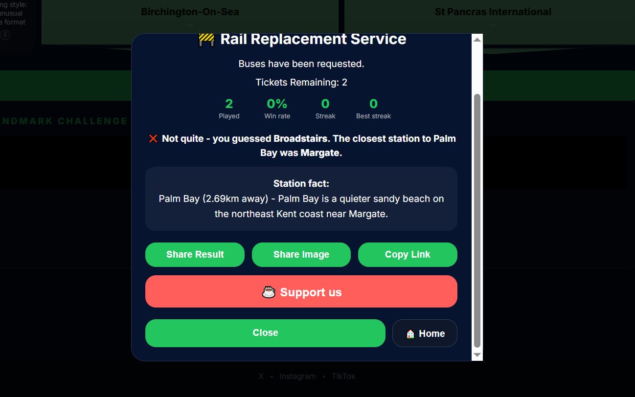 Results screen showing the correct answer